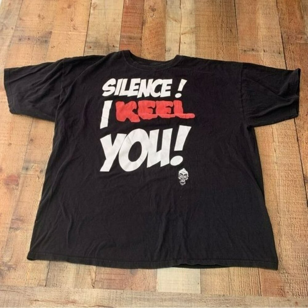 The Jeff Dunham show silence I keel you mens short sleeve graphic tee black -XXL